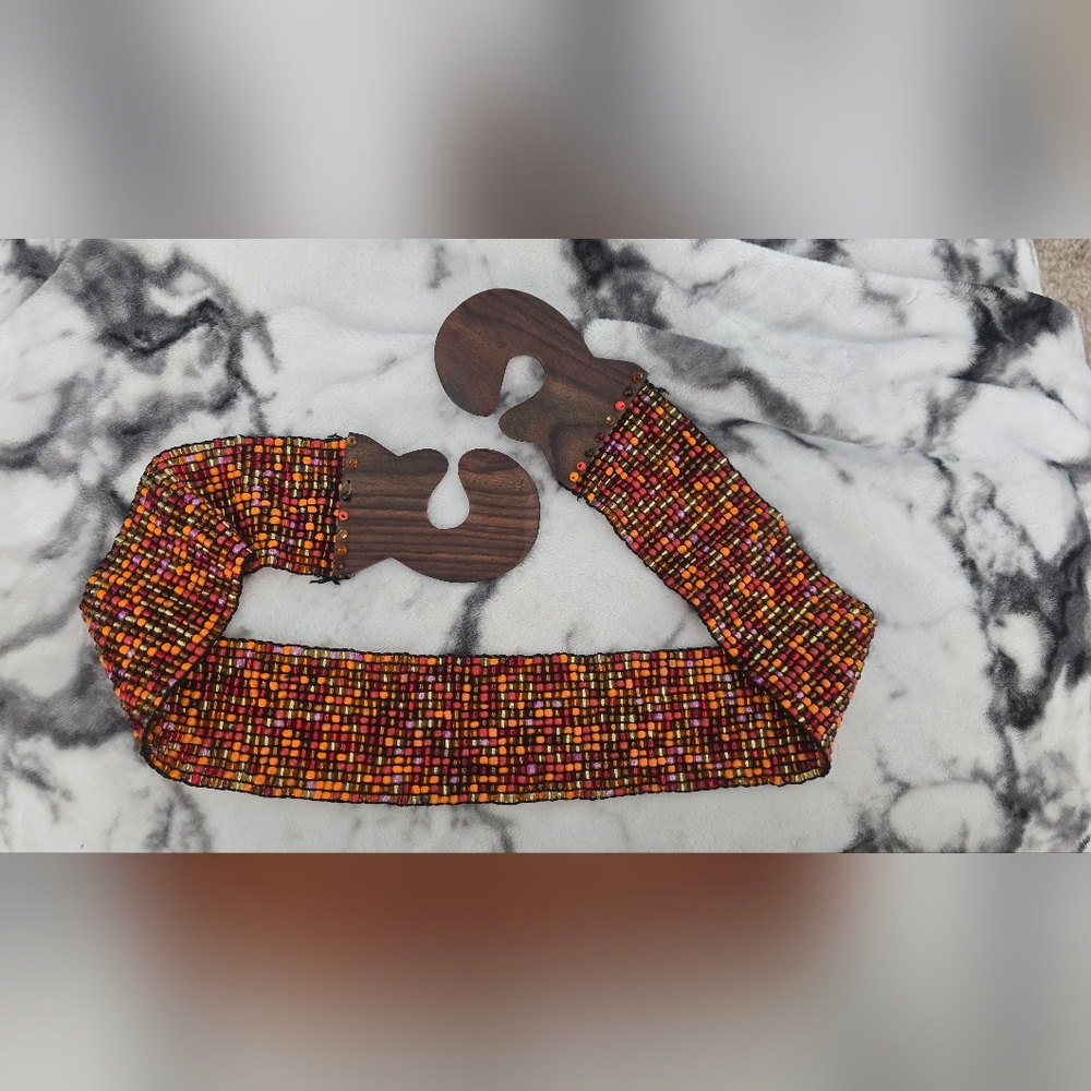 AFRICAN Beaded Multicolor Women's Elastic Belt